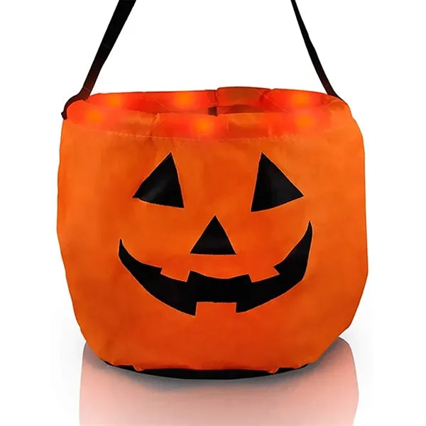 LED Pumpkin Drawstring Tote Bag
