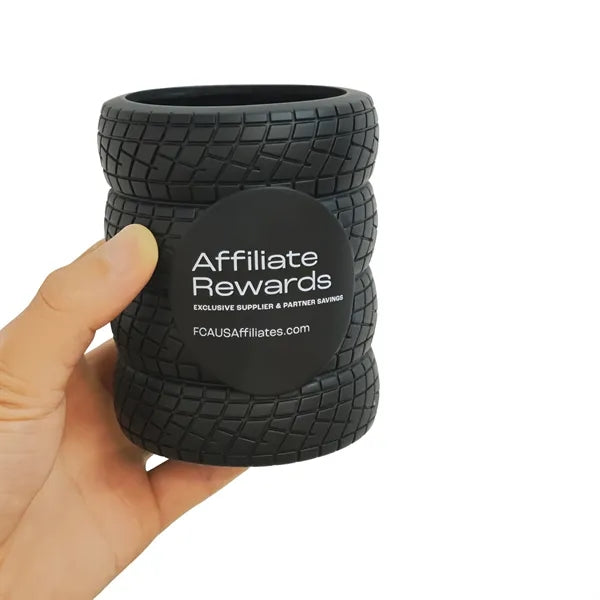 Novelty Stacked Tire Insulated Can Cooler Desk Caddy