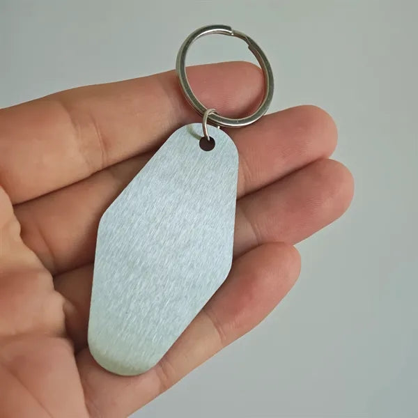 Brushed Stainless Steel Vintage Style Hotel Key Tag Fob