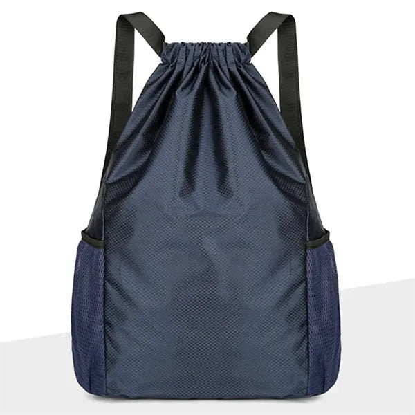 Large Water-Resistant Basketball Drawstring Backpack