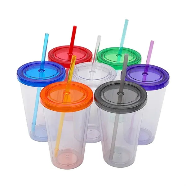 16 oz Tumbler with Straw and Lid