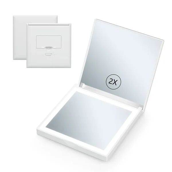 Square Portable Folding LED Makeup Mirror