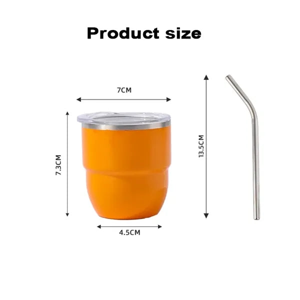 4oz Stackable Espresso Cup Tumbler with Lid and Straw