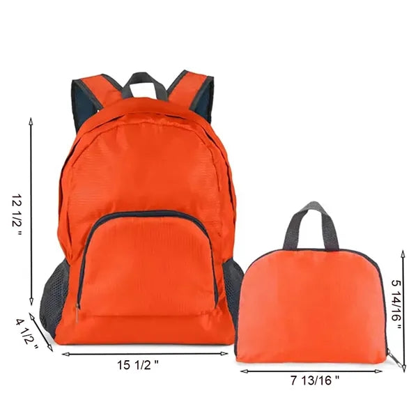 Foldable Backpack With Side And Front Pockets
