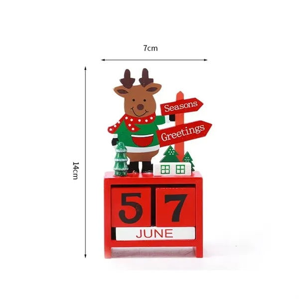 Santa Christmas Advent Countdown Calendar Desk Decoration