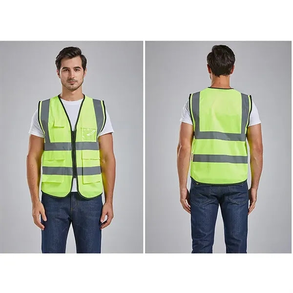High-Visibility Zippered Reflective Safety Vest