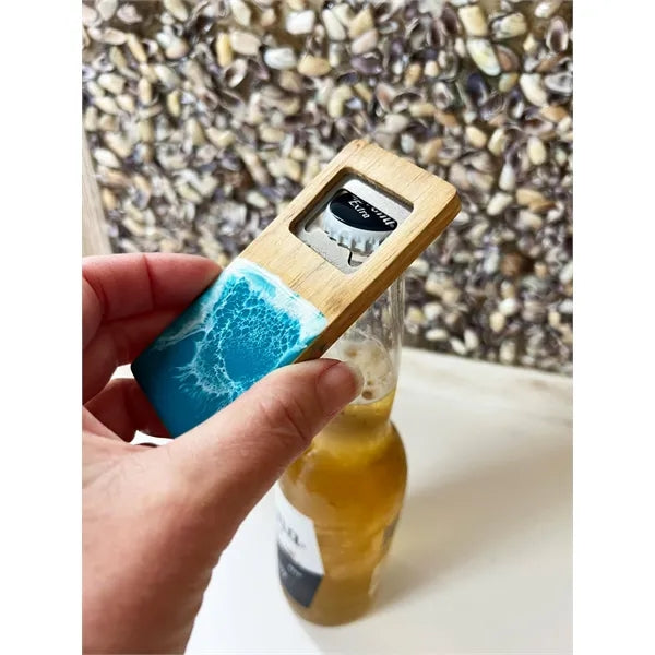 Ocean wood bottle opener
