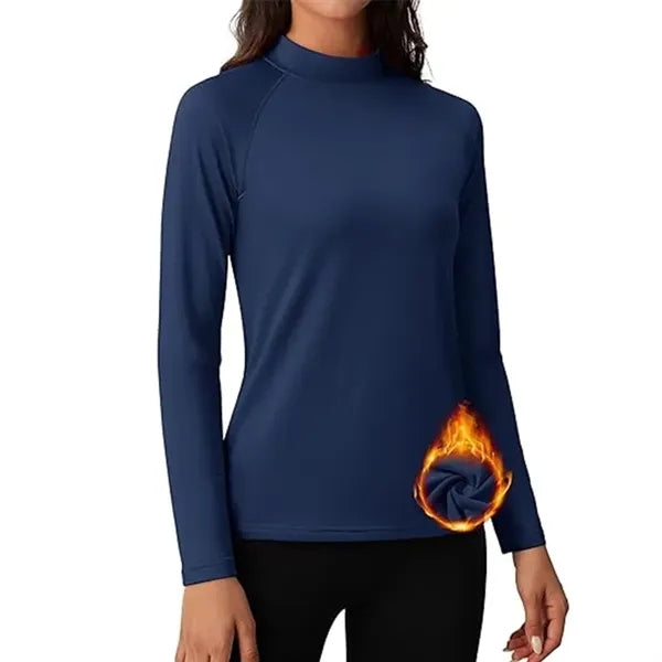 Women's Fleece-Lined Performance Mock Neck Shirt
