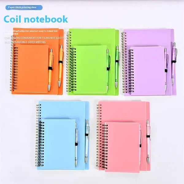 A6 Spiral Coil Notebook with Ballpoint Pen Set
