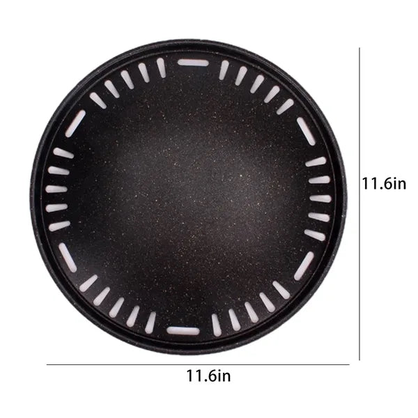 13" Korean-Style Stainless Steel Non-Stick Barbecue Pan