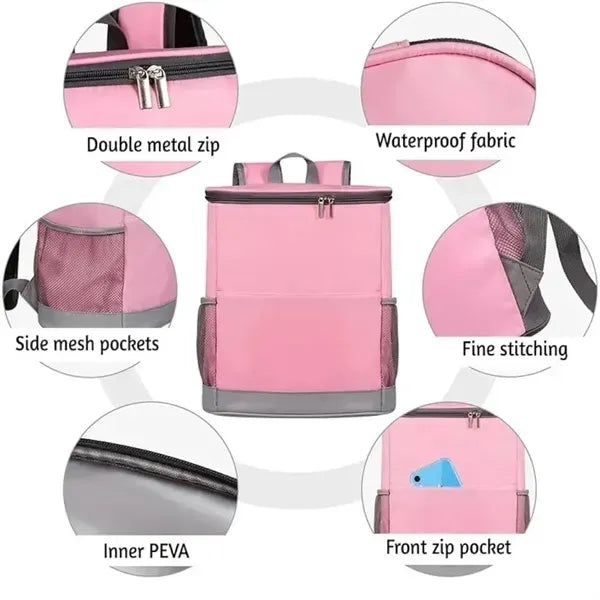 Colorful Insulated Cooler Backpack - Spacious Travel Bag