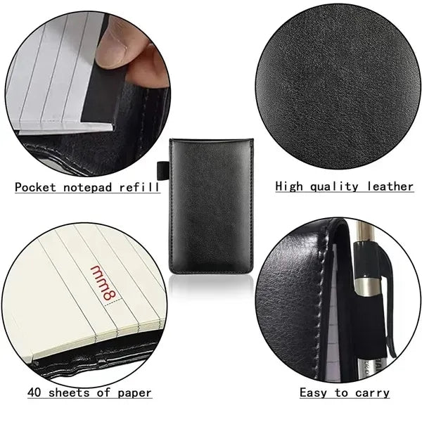 Pocket Notepad Holder - Mini Size with Metal Pen