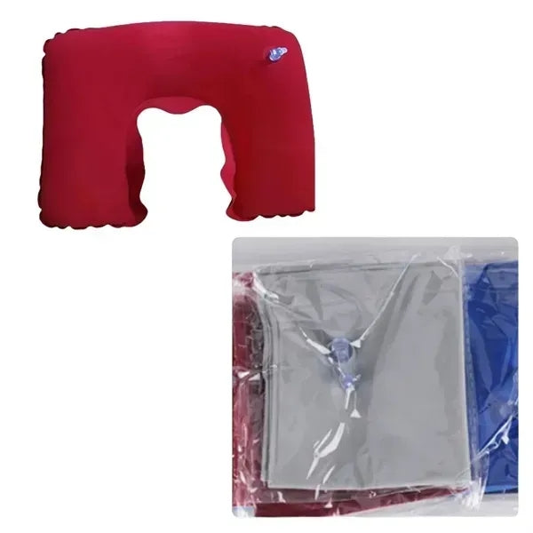 PVC Flocked U-Shaped Neck Pillow - Travel Cushion
