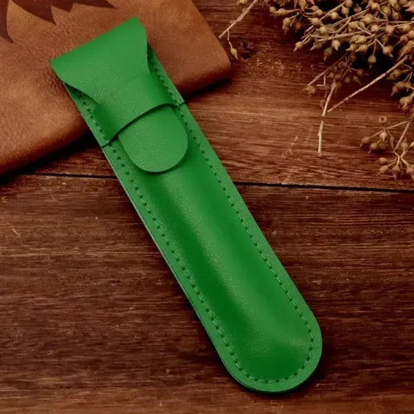 PU Leather Pen Holder - Standalone Flip Cover Organizer
