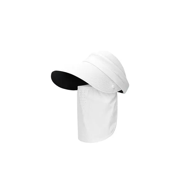 Wide Brim Sun Hat with Removable Face Cover Windproof Rope
