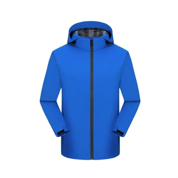 Unisex Waterproof Hooded Jacket Full Zip Windbreaker