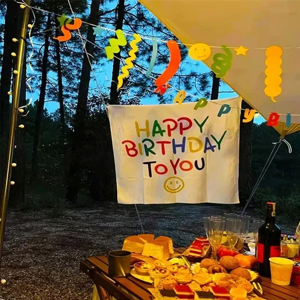 Camping Party Holiday Pennant