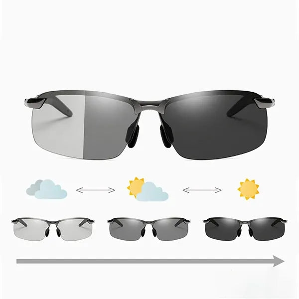 Polarized Lenses Unisex Color Changing Sports Sunglasses