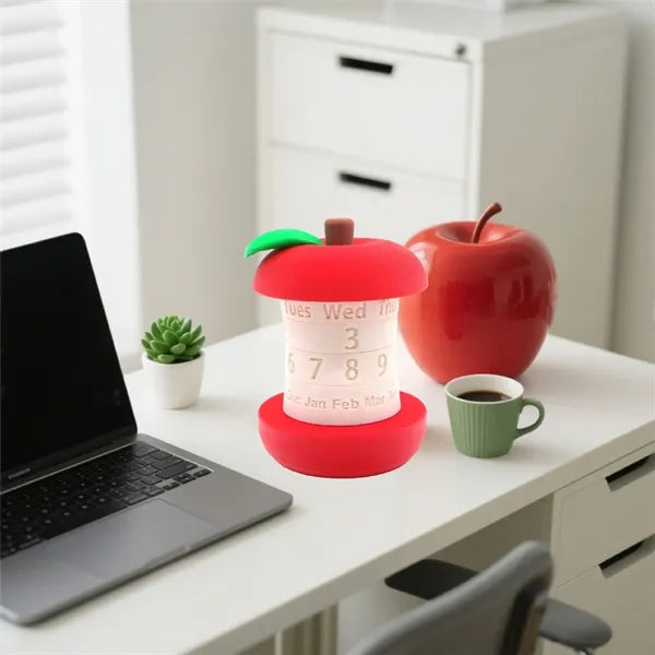Creative Rotating Apple Perpetual Calendar Desk Decor Gift