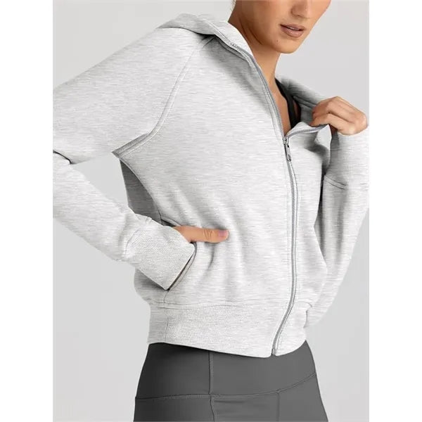 Women's Cropped Zip-Up Hoodie Jacket