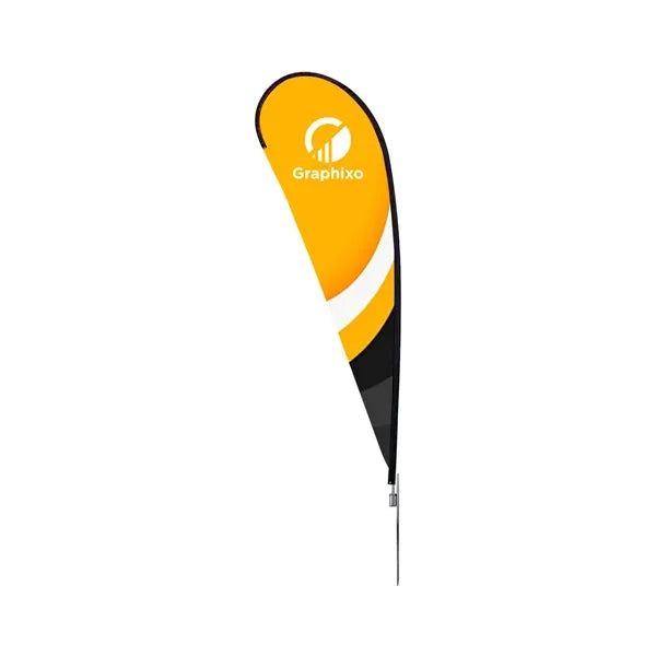 2.08Ft x 5Ft Teardrop Flag-Double Sided Package w/Spike Base