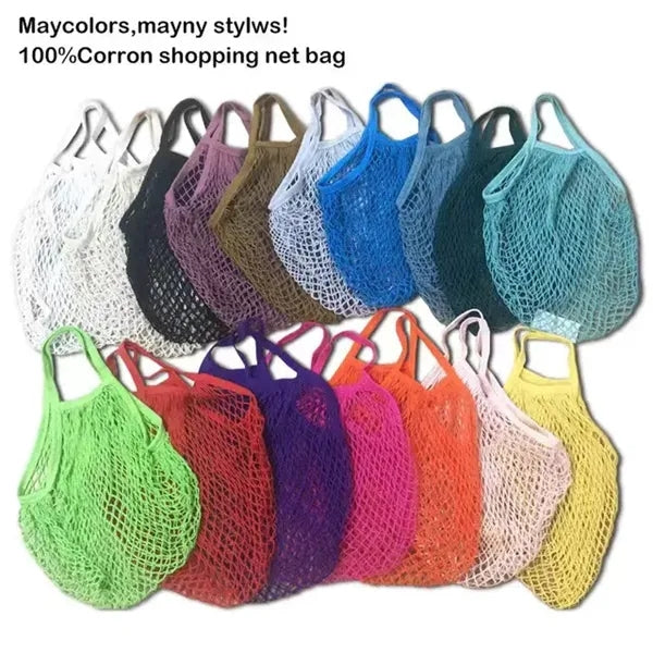 Cotton Mesh Grocery Tote Bag