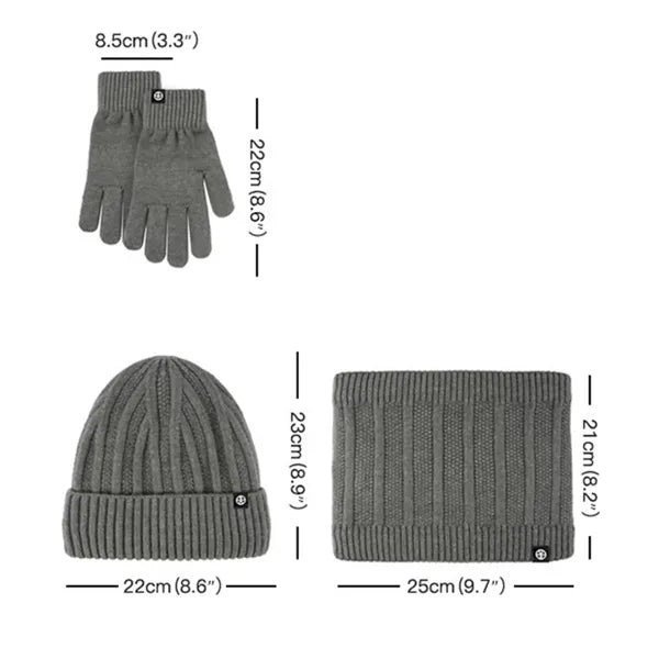 Beanie Hat Scarf Gloves Set For Cold Weather