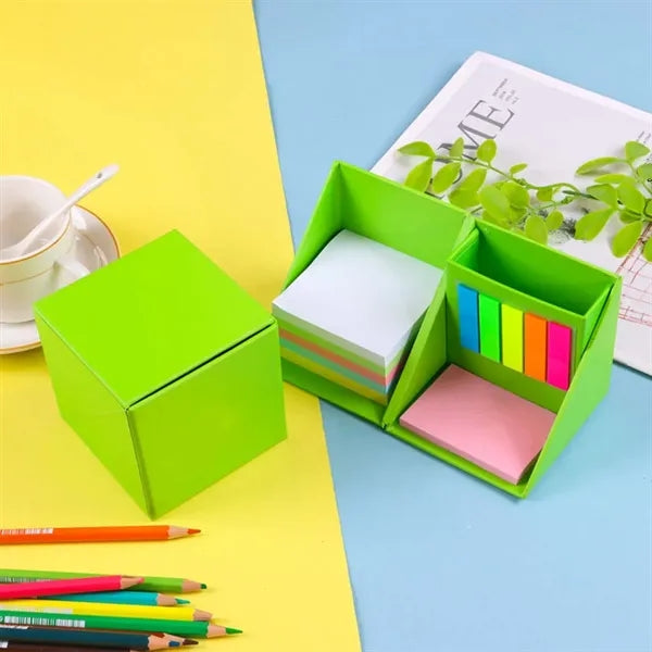 Sticky Notes Organizer Cube with Pen Holder
