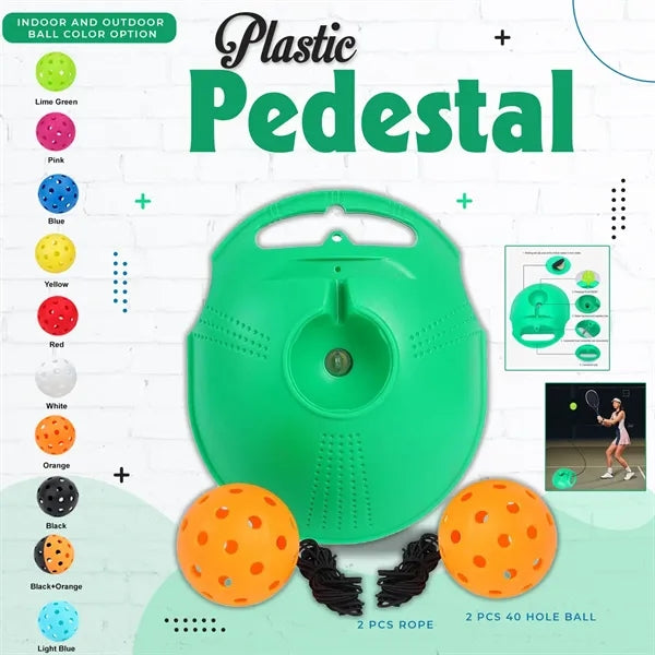 Plastic Pickleball Rebound Trainer w/ Pedestal & Elastic