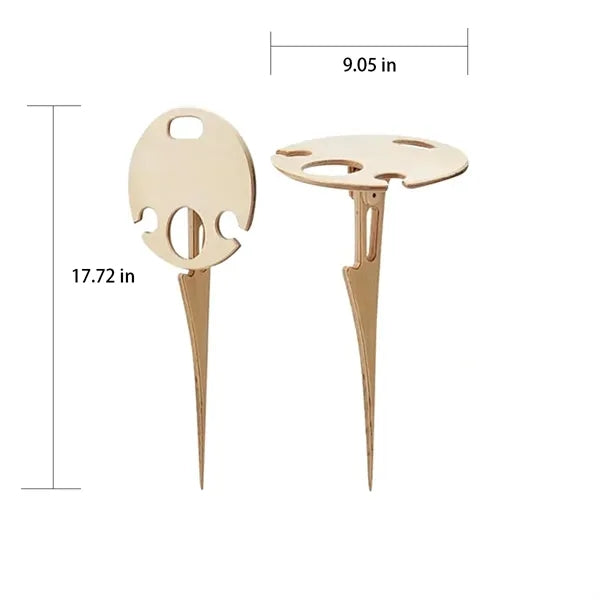 Portable Compact Foldable Wooden Outdoor Wine Table