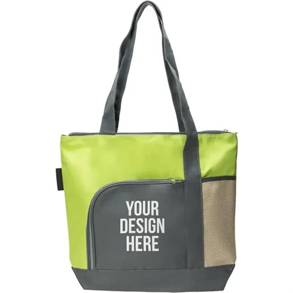 Two Tone Zipper Tote