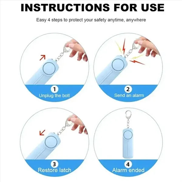 130dB Personal Safety Alarm with LED Light