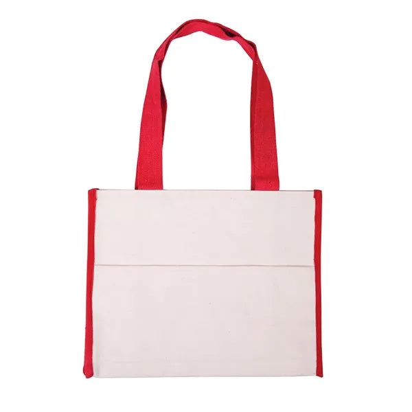 Cotton Gusset Accent Box Tote Bag