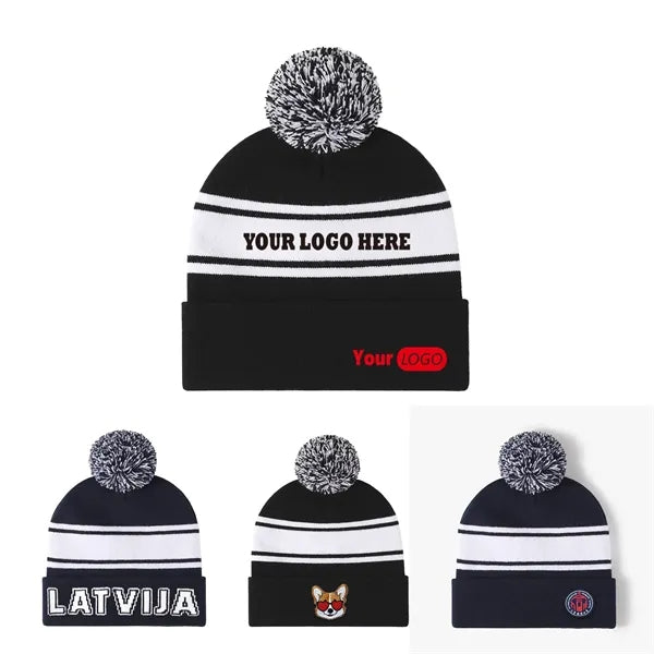 Warm Knit Winter Pom Pom Beanie