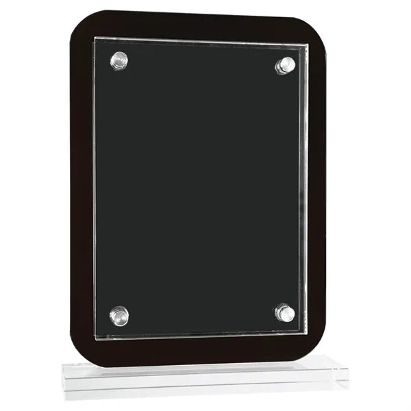 7 1/2" x 10" Black Floating Glass Standup Plaque