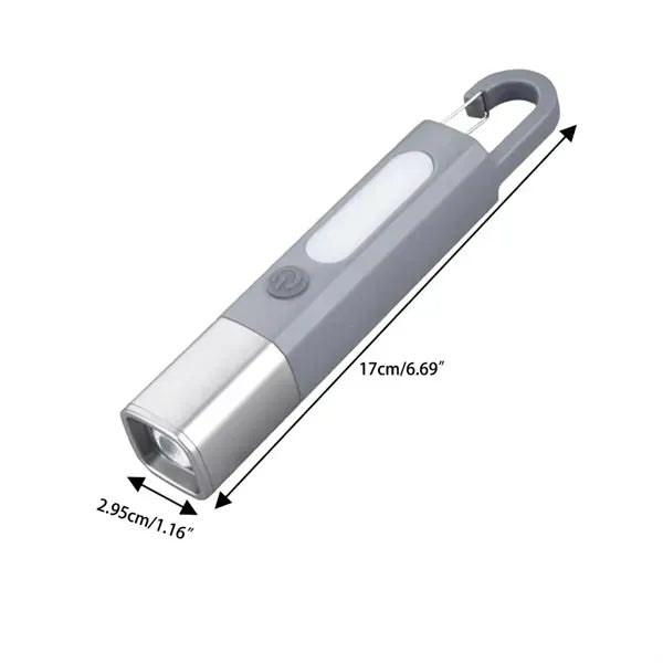 Portable Side Light LED Telescopic Zoom Flashlight with Hook