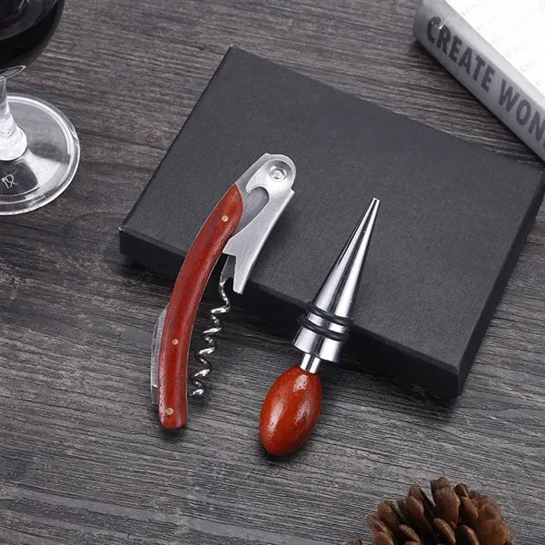 Wine Accessory Set W/Corkscrew & Bottle Stopper