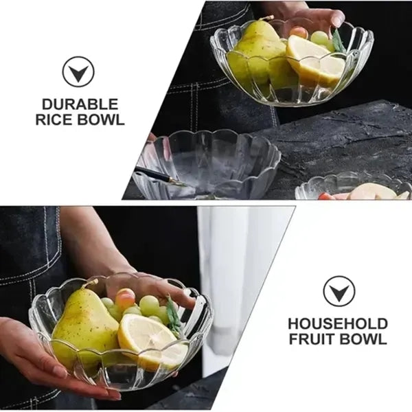 9" Inch Break-Resistant Clear Acrylic Serving Salad Bowls