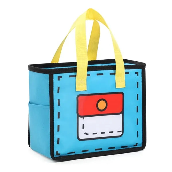 Colorful Insulated Multi-Layer Lunch Bag with Side Pockets