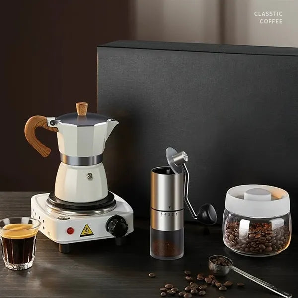 Portable camping travel coffee maker moka pot espresso set
