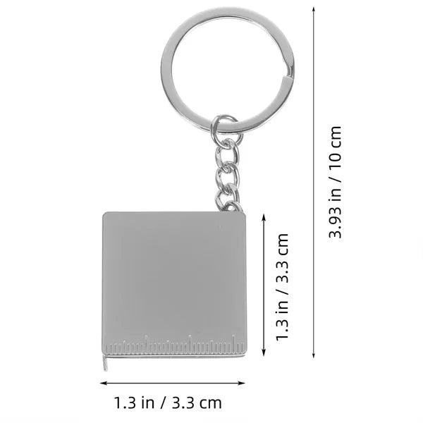 Retractable Keychain Metal Tape Measure with Slide-Lock