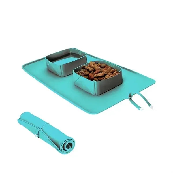Silicone Folding Pet Bowl - Durable Portable Design