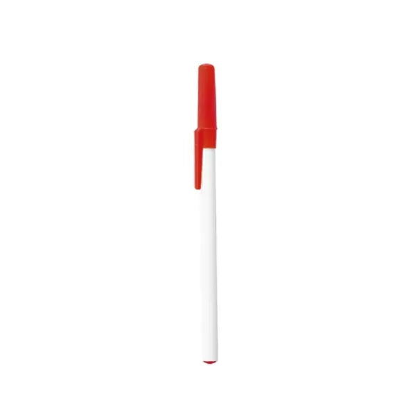 White Plastic Barrel Stick Pen