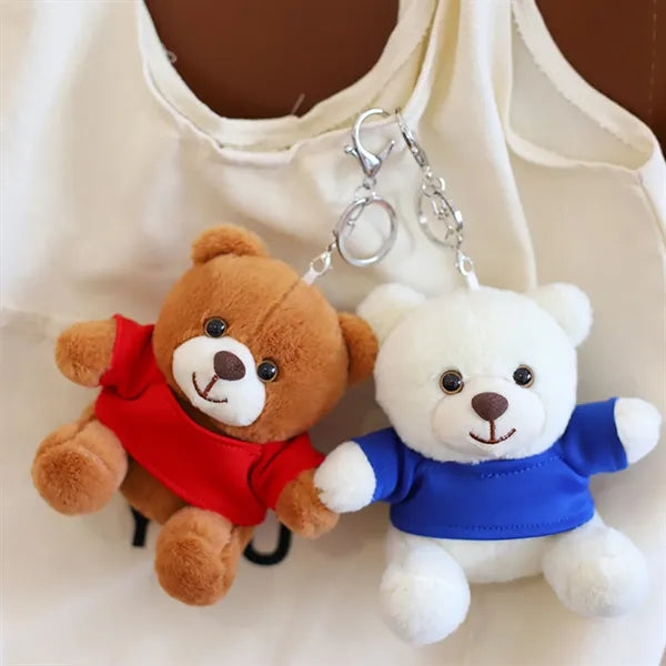 Cute Plush Teddy Bear Keychain with Custom Logo