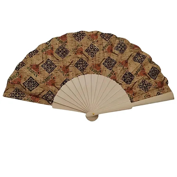 Bohemian Cork Folding Fan