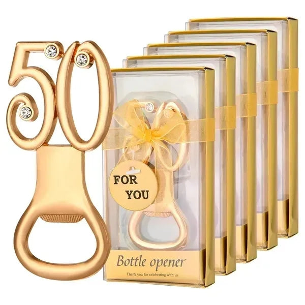 50th Birthday Party Favors Golden Bottle Opener