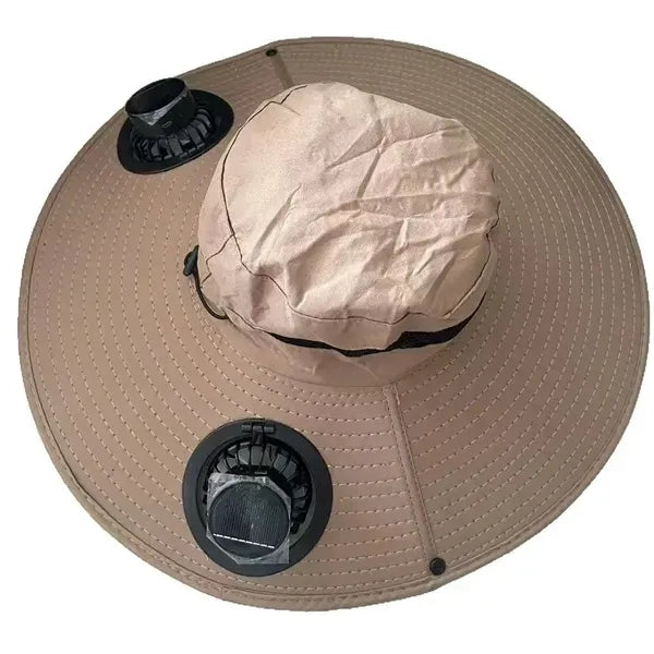 Wide Brim Solar Fan Outdoor Fishing Hat