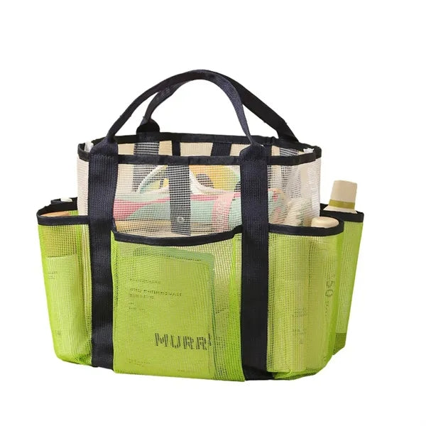 Multi-Pocket Compact Quick-Access See-Through Mesh Tote Bag