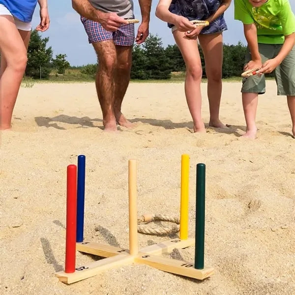 Wooden Ring Toss Game Set for Outdoor & Indoor Fun