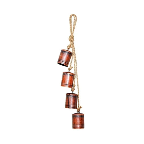 15.7in Christmas Retro Metal Wind Chimes with Hemp Rope